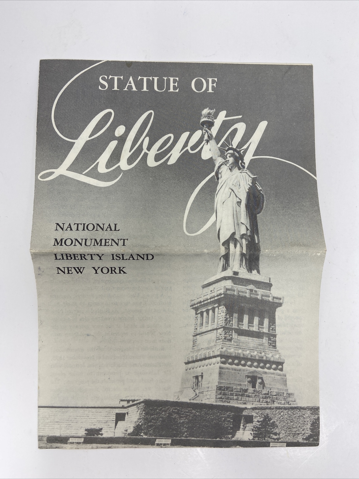 Vintage 1962 Statue of Liberty Brochure with Map National Monument Fold Out