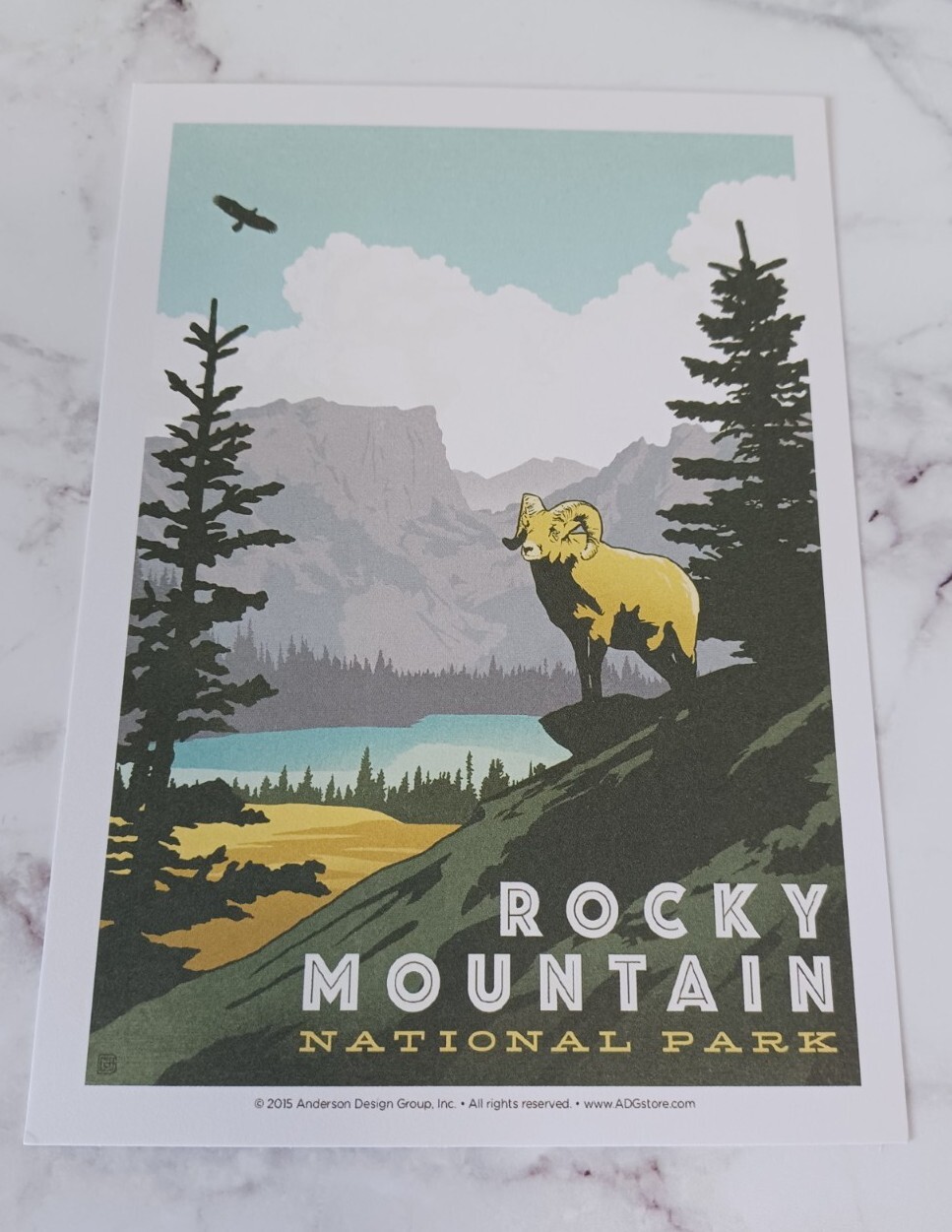 Rocky Mountain National Parks 100th Anniversary Illustrated Print Post Card