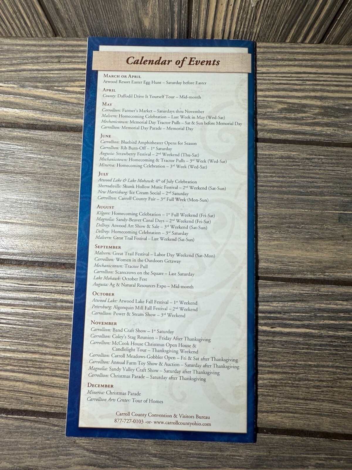 Vintage Carroll County Ohio Visitors Guide Brochure