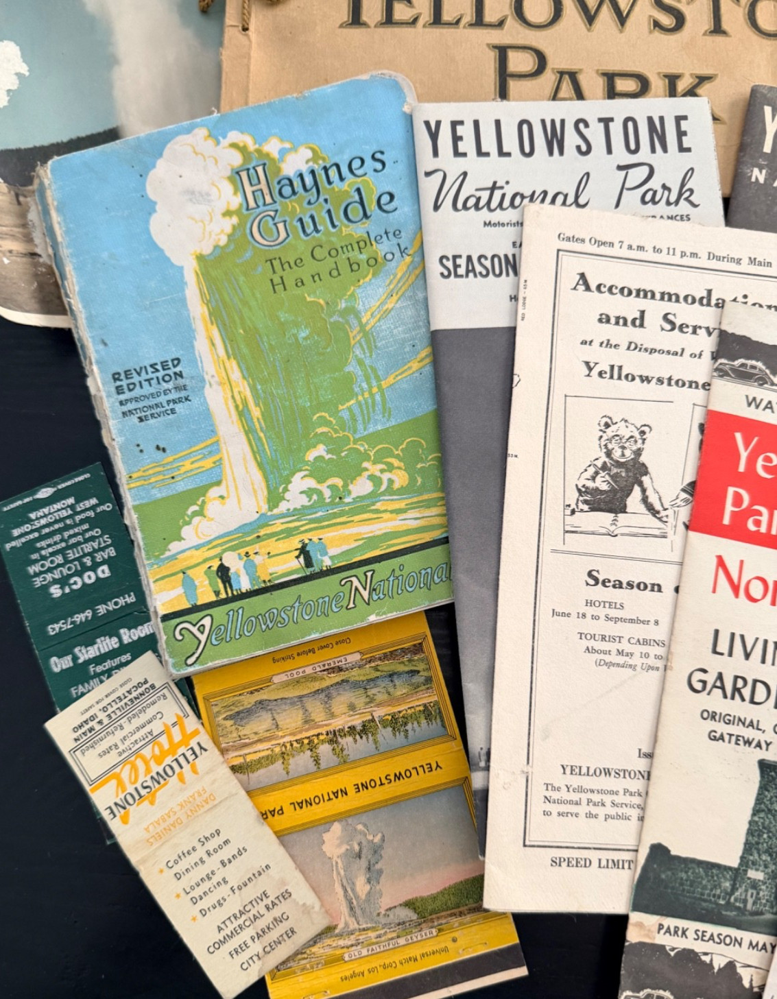 Vintage Yellowstone National Park Ephemera Mixed Lot! Maps~Postcards~Souvenirs++