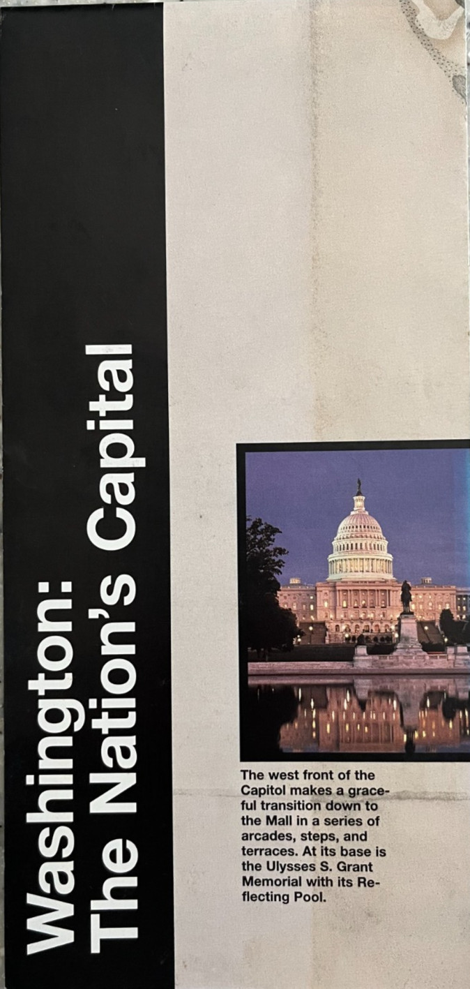 1998 WASHINGTON The Nation’s Capital NPS UNIGRID BROCHURE with MAP of DC & SITES