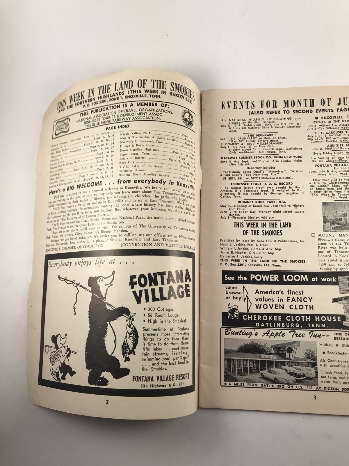 1963 This Week in the Land of the Smokies & The Southern Highlands Booklet