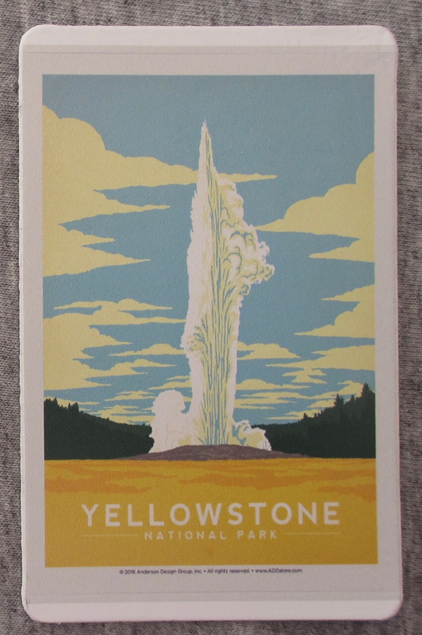 Yellowstone National Park Rectangular Vinyl Sticker New