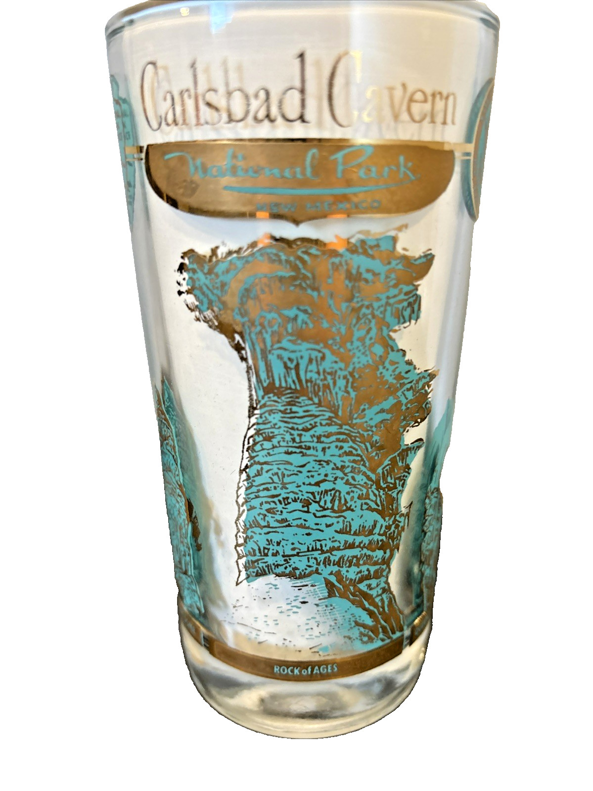 10 Carlsbad Caverns National Park Real Photo Postcards Vntg. Glass Drink Tumbler
