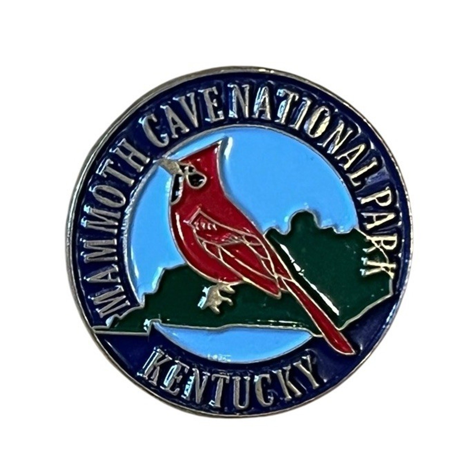 Mammoth Cave National Park Travel Souvenir Lapel Pin Kentucky Cardinal 7/8”