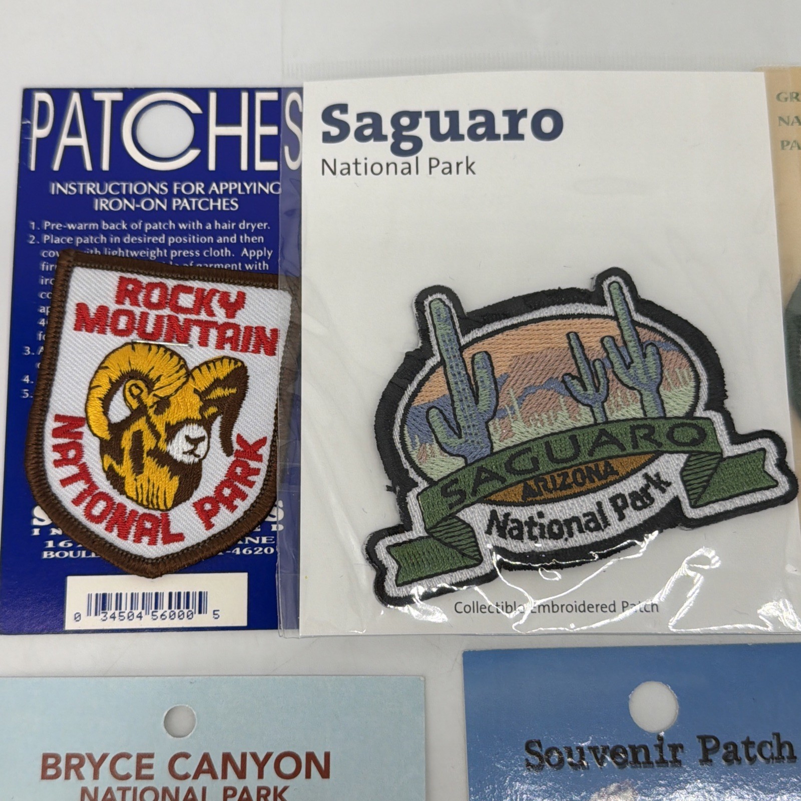 NATIONAL PARKS IRON-ON PATCHES LOT SAGUARO ACADIA TETON ZION GLACIER BRYCE ROCKY