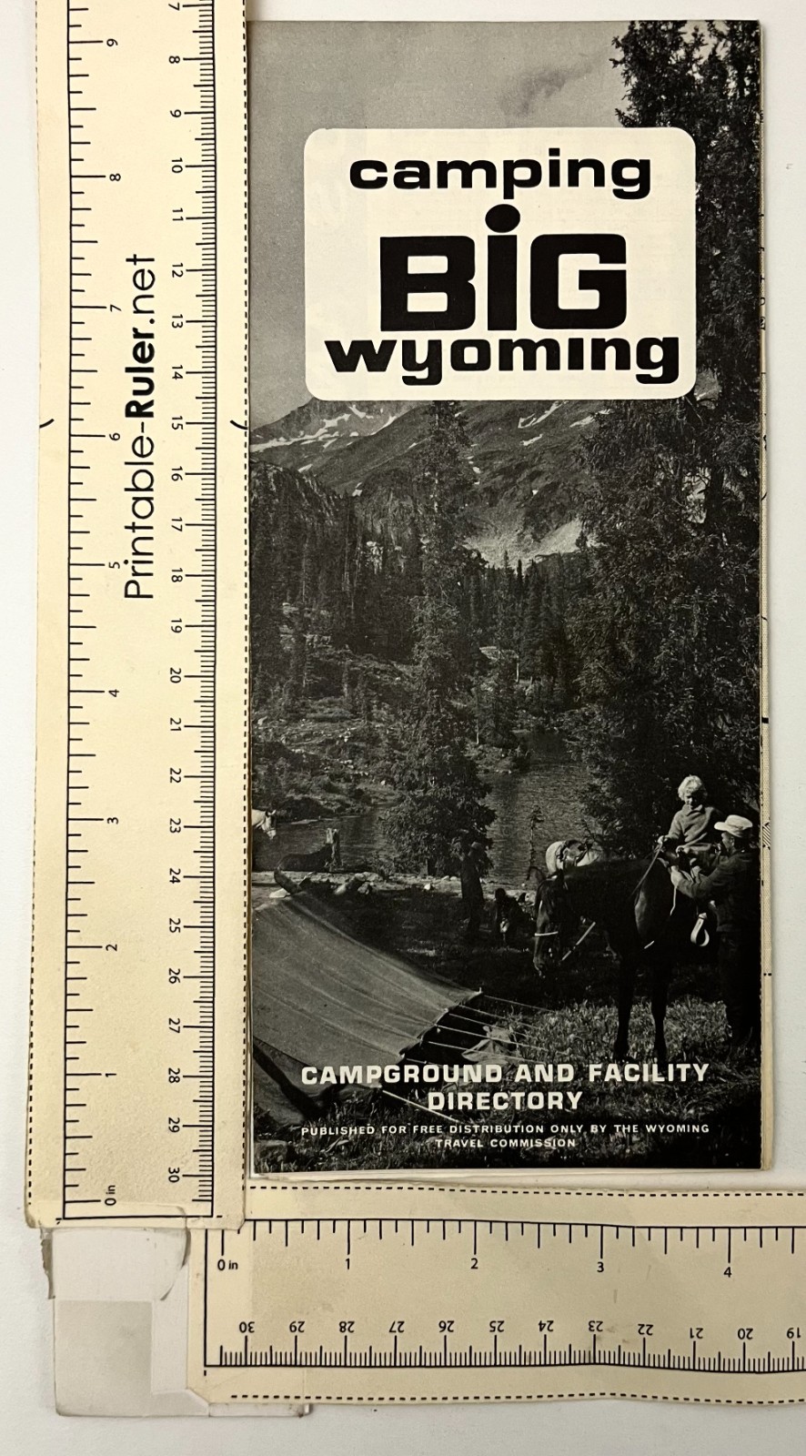 1960s Camping Big Wyoming National Parks Forests Lakes Vintage Travel Guide Map