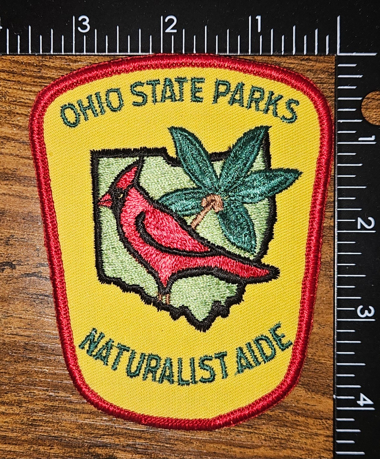 Vintage Ohio State Parks Naturalist Aide Cardinal Shoulder Patch