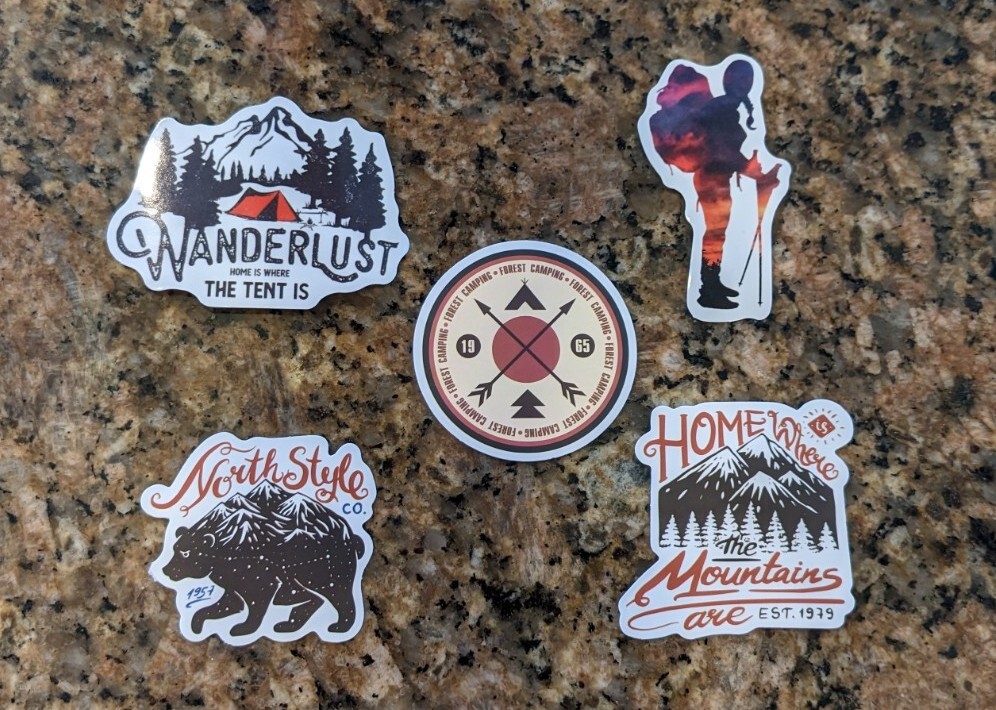 A set of Camping Outdoor Sticker Decals