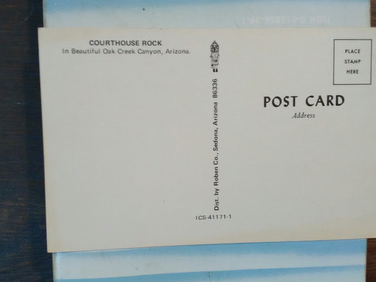 vintage POST CARD COURTHOUSE ROCK OAK CREEK CANYON ARIZONA