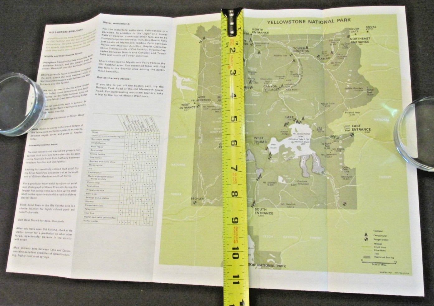 VTG 1967 Yellowstone National Park Wyoming Montana Idaho Travel Brochure 11×16