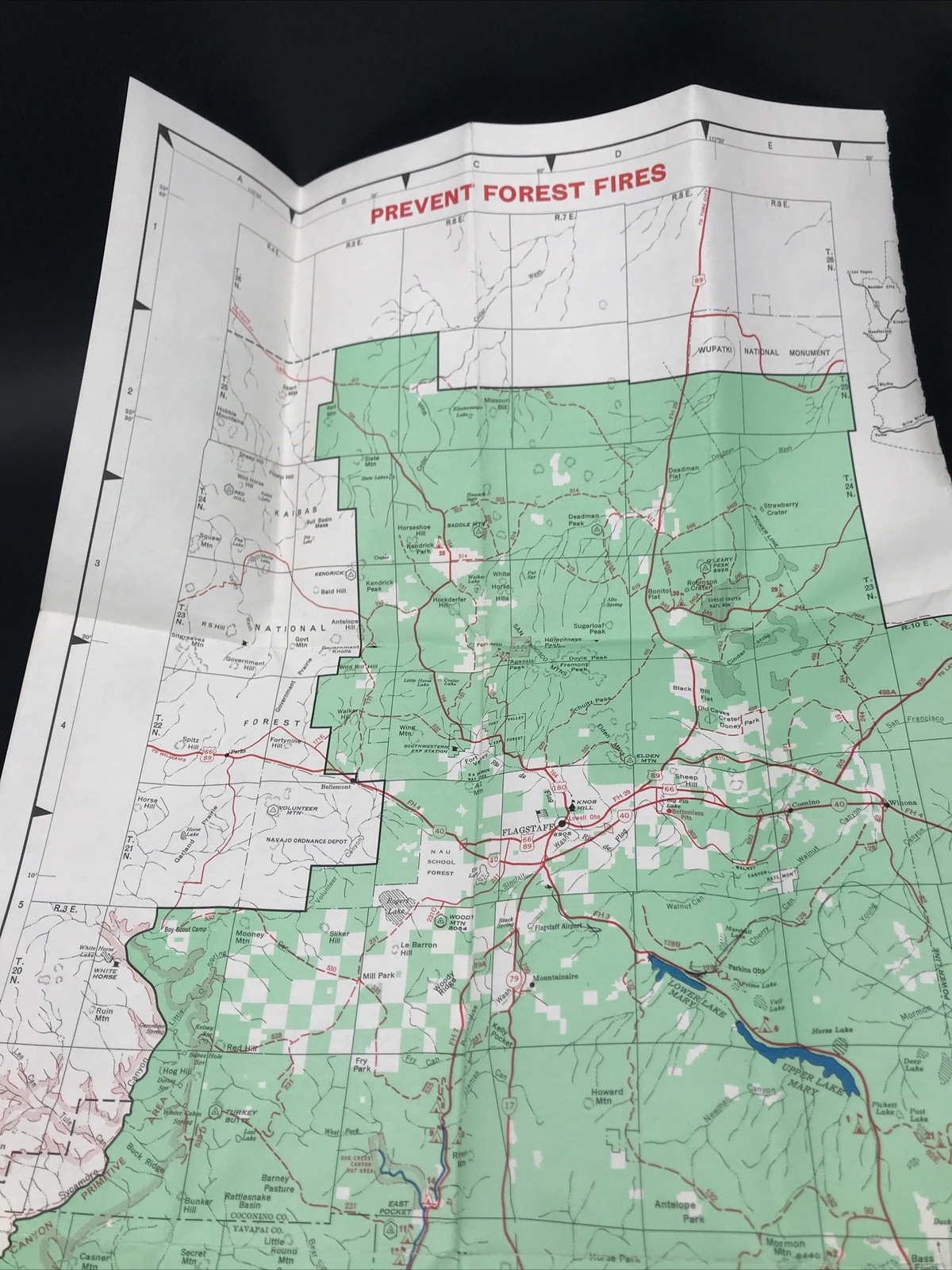 VTG 1968 Coconino National Forest Arizona Map US Dept of Agriculture