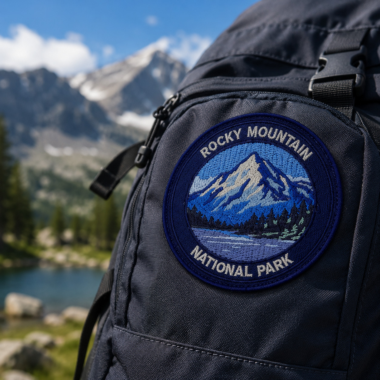 Rocky Mountain National Park Patch – Embroidered Alpine Mountain Travel Badge