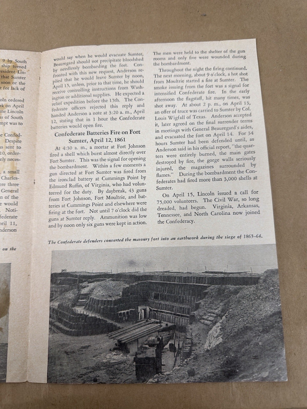 1961 Fort Sumter National Monument Booklet NPS Civil War Map