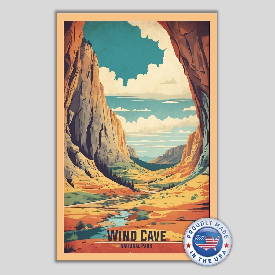 Wind Cave National Park Travel Poster Sized Gossy Photo Print 13″ x 19″