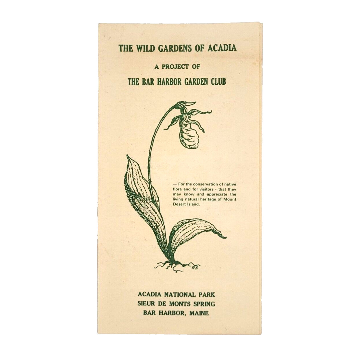 1984 Wild Gardens of Acadia National Park Brochure Map Bar Harbor Garden Club ME