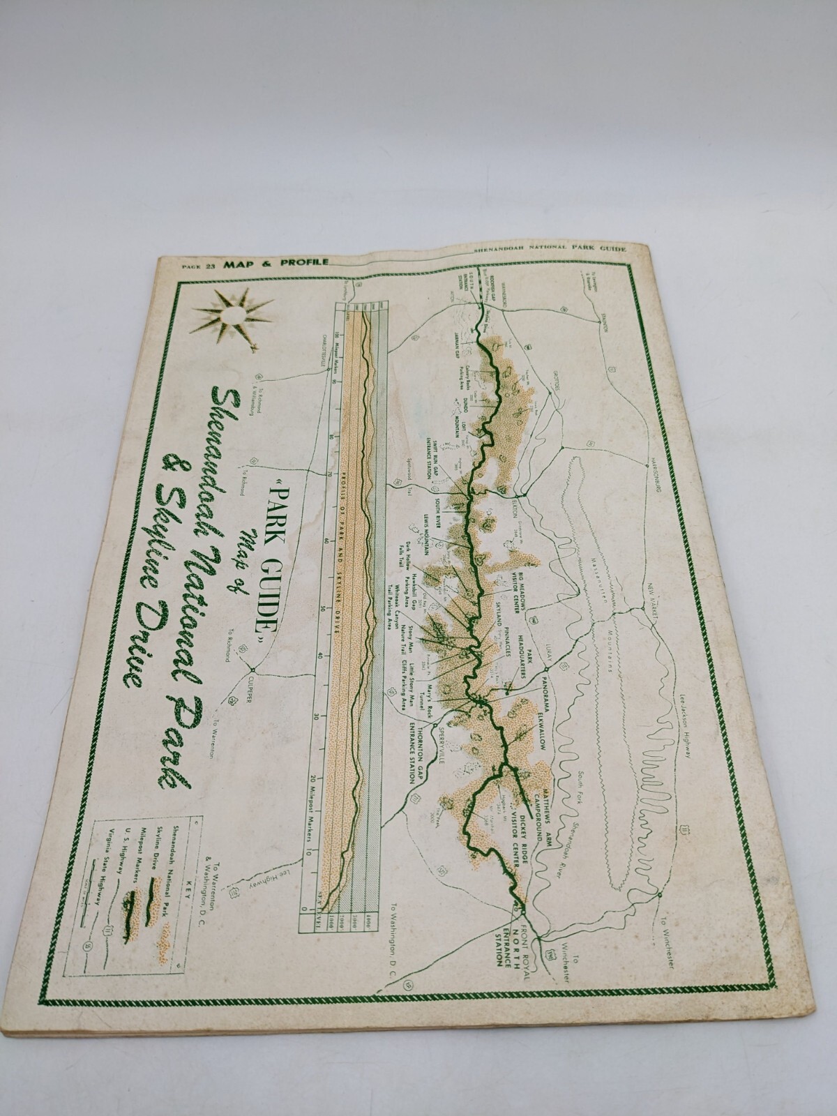 Shenandoah National Park Guide Maps/Info Vintage 50 Cents 1968 Edition