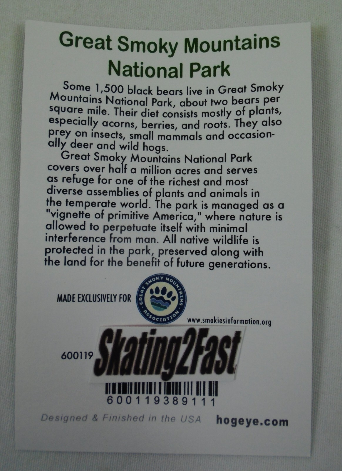 Great Smoky Mountains National Park Black Bear Hiking Stick Medallions
