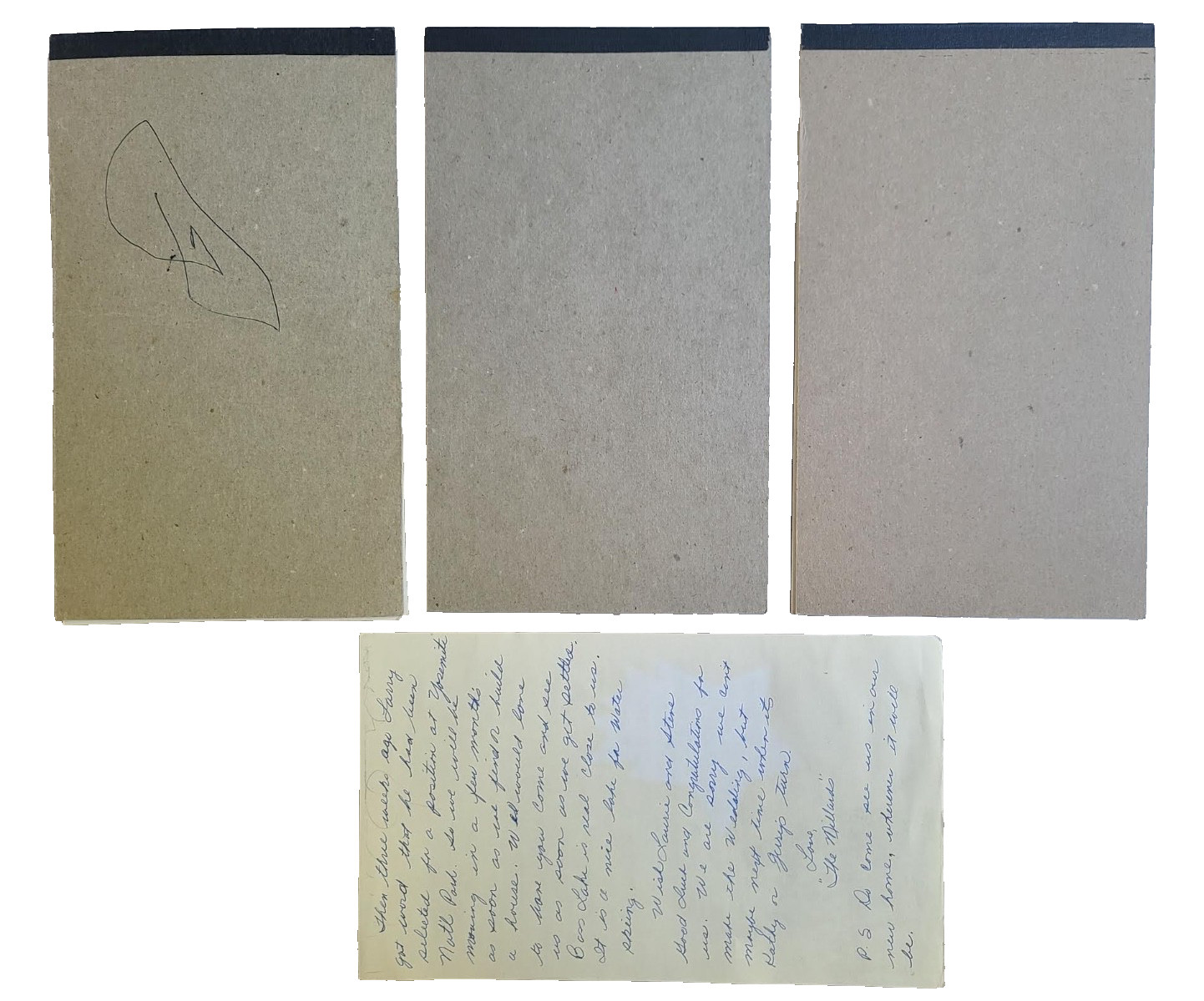 VTG 60s 70s Colorful STATIONARY Note Pad SOUVENIR YOSEMITE National Park Letter