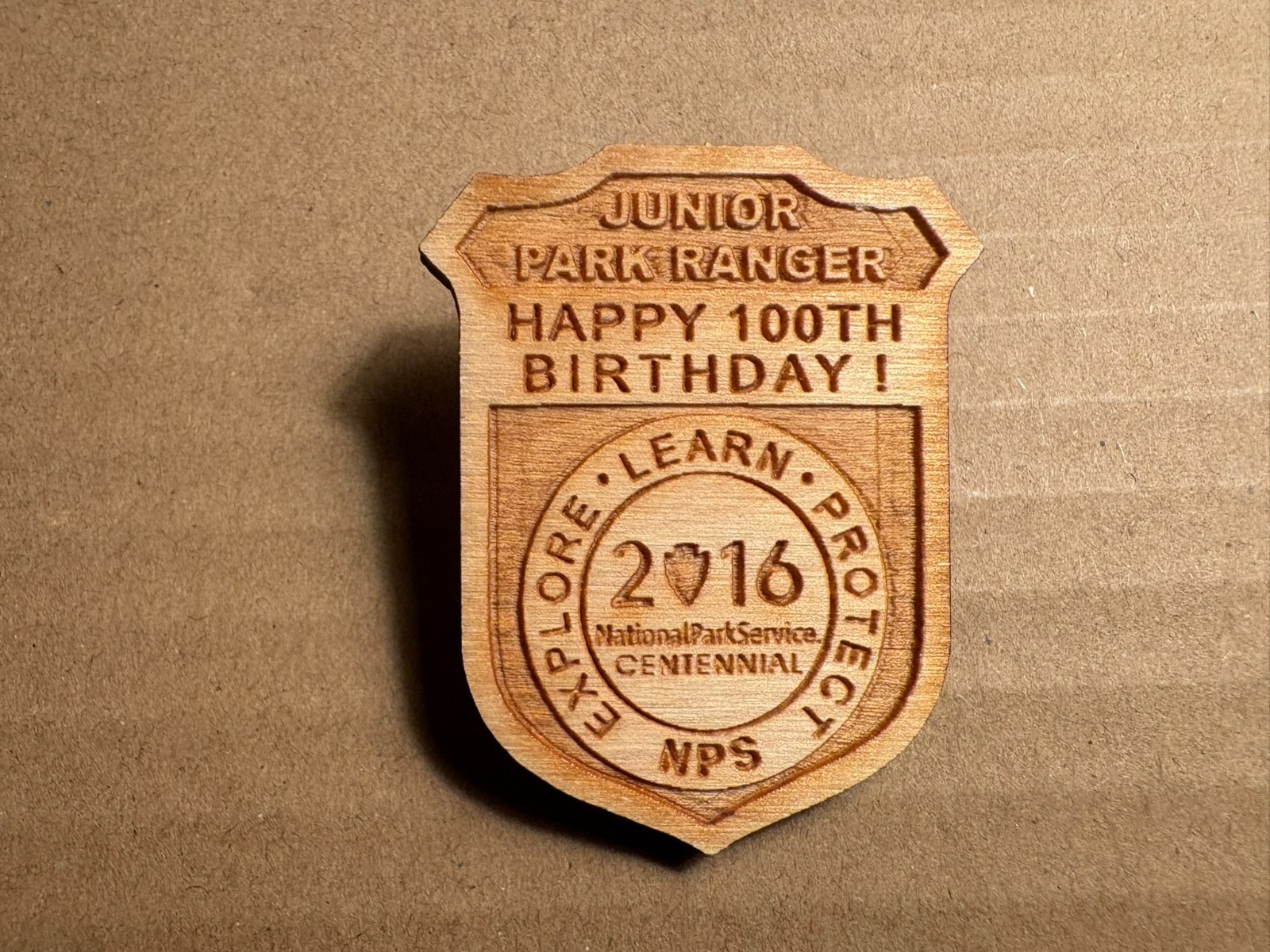Happy 100th Birthday, 2016 National Park Service Centennial, Junior Ranger Badge