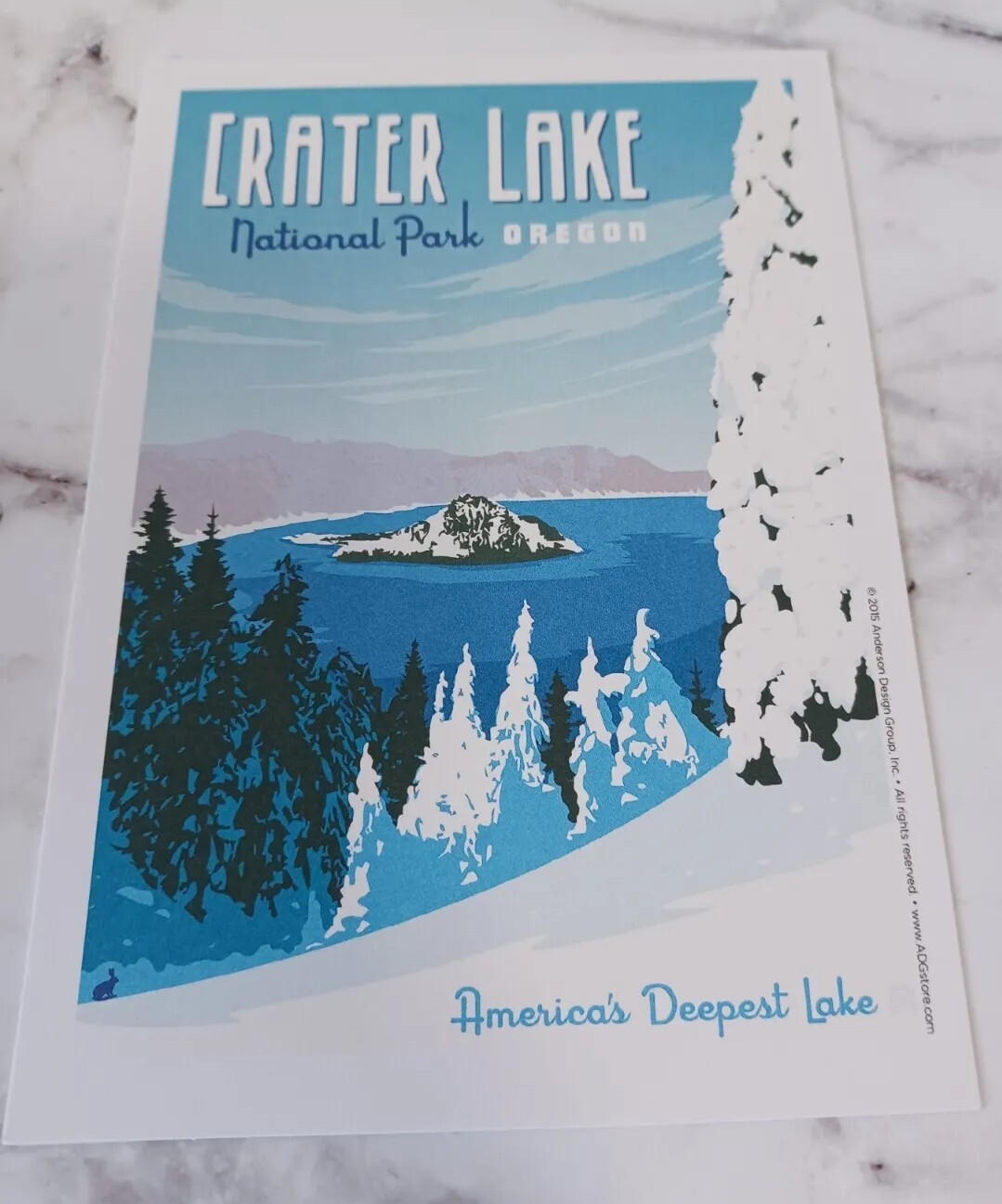Crater Lake National Parks 100th Anniversary Illustrated Print Post Card