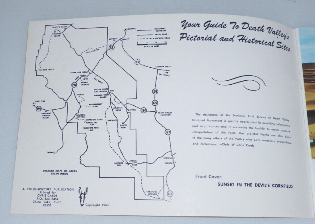 Death Valley National Monument Your Pictorial Guide Color Photo Book 1963