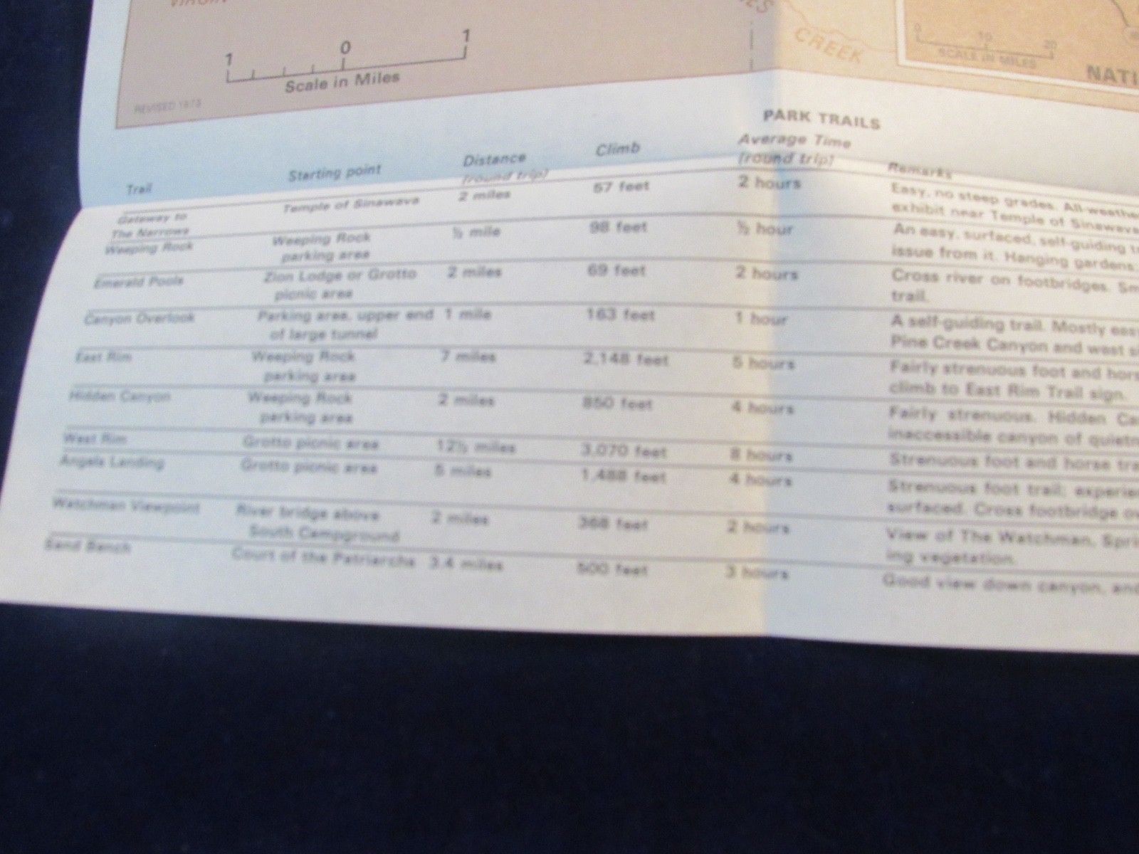 Vtg 1963 & 73 Zion National Park Travel Brochure Lot of 2 US Dept Interior C773