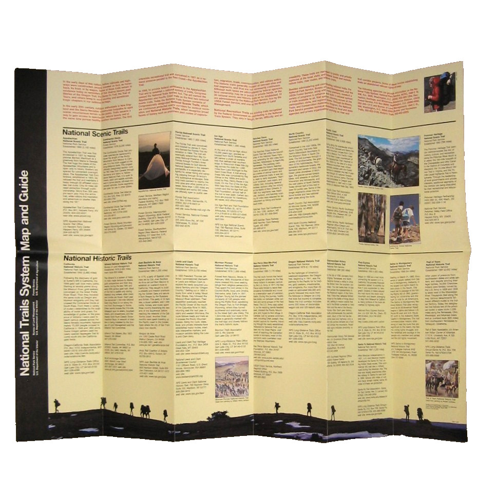 NPS National Trails System Brochure Map & Guide Pamphlet