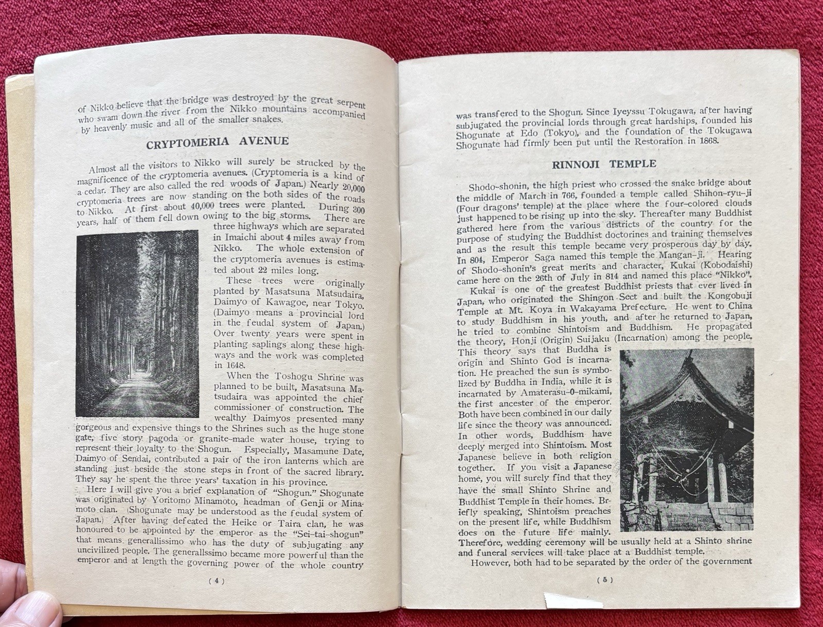 1951 HISTORY OF NIKKO JAPAN – NATIONAL PARK MAP & MAMPEI HOTEL MENU – KARUIZAWA