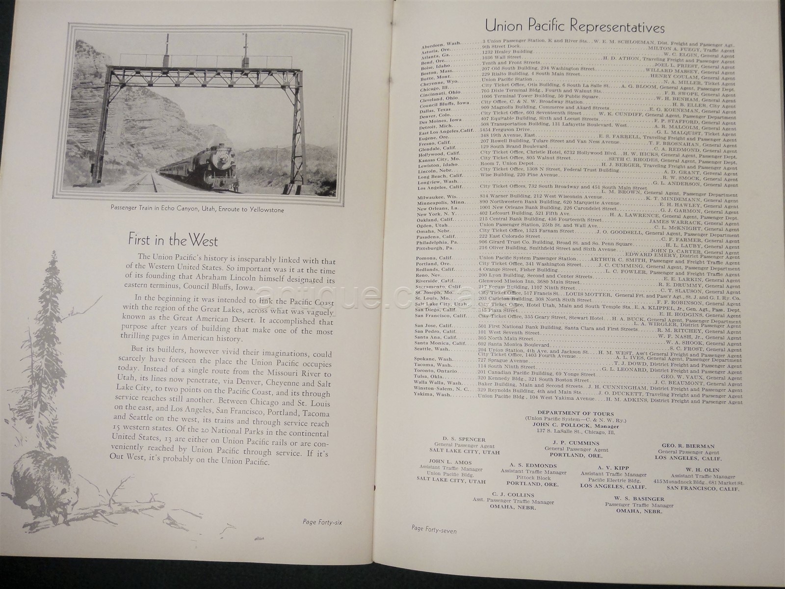 antique YELLOWSTONE and GRAND TETON NATION PARK union pacific rr photo book
