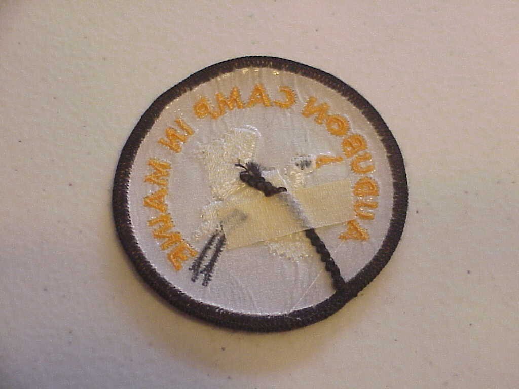 AUDUBON CAMP IN MAINE EGRET 2 3/8″ ROUND VINTAGE PATCH NEW FREE SHIPPING !!!
