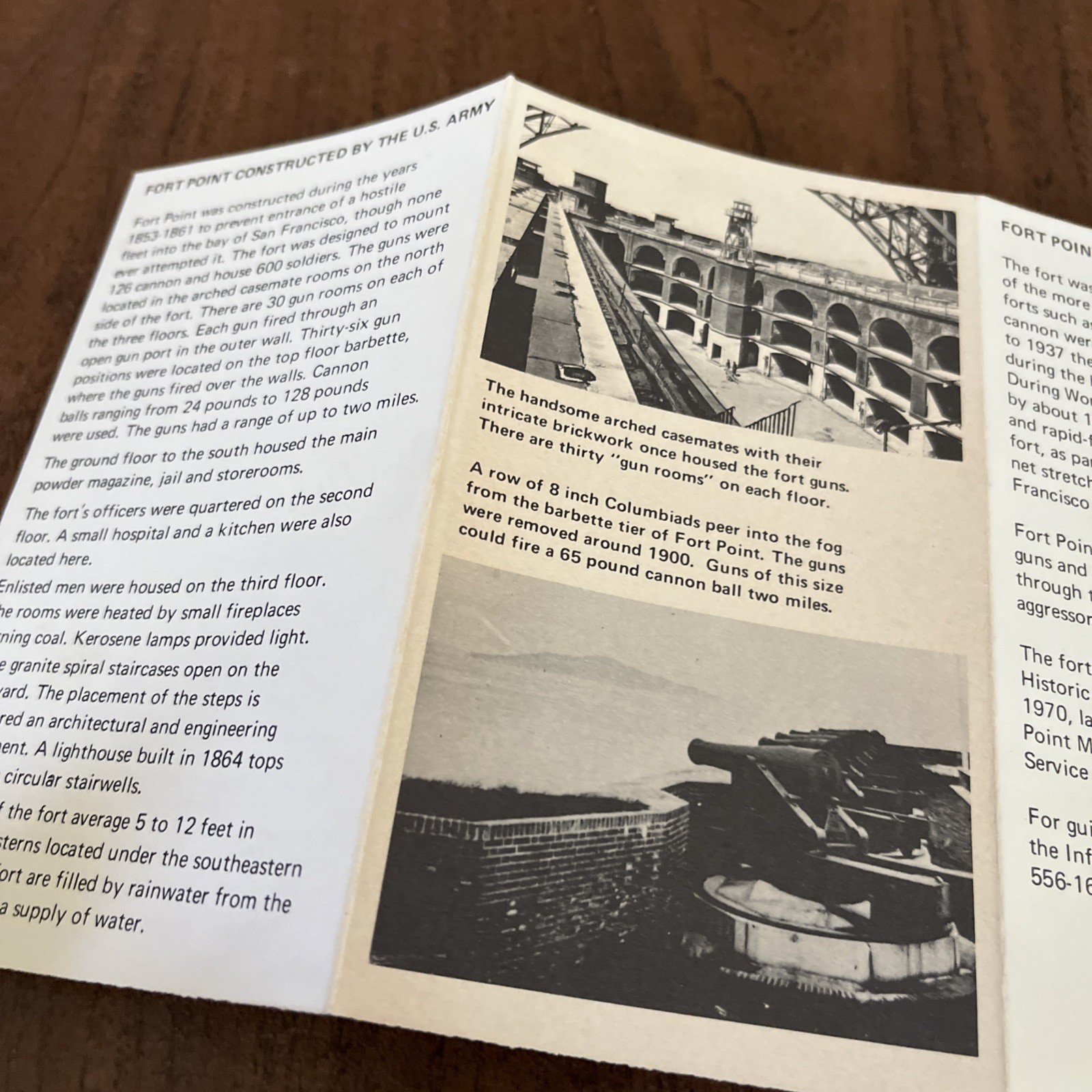 1970s Fort Point National Historic Site Golden Gate CA Vintage Travel Brochure