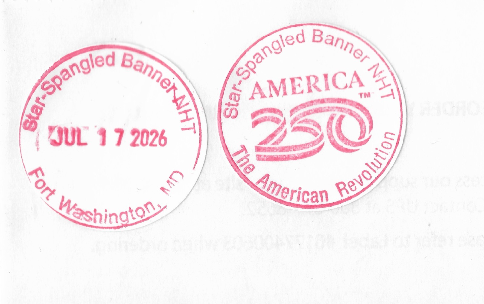 Washington DC Full Set America 250 NATIONAL PARK SERVICE PASSPORT STAMP Lot