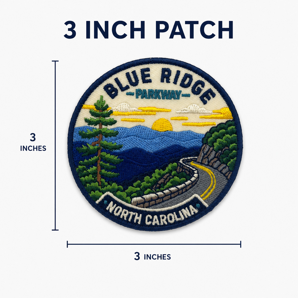 Blue Ridge Parkway Patch North Carolina 3″ Embroidered Iron On Travel Badge
