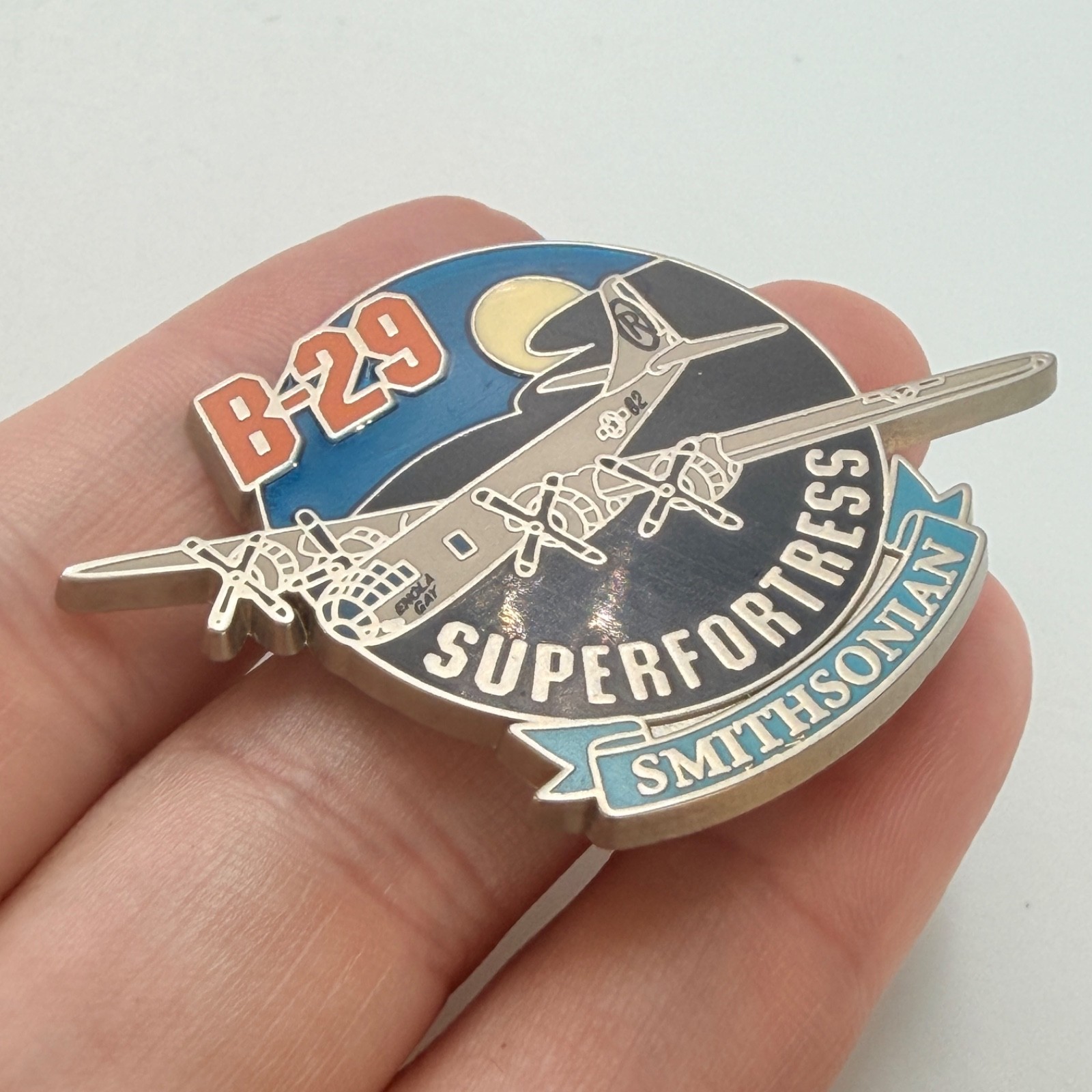 Smithsonian B-29 Superfortress Aircraft Lapel Pin Aviation Museum Vintage