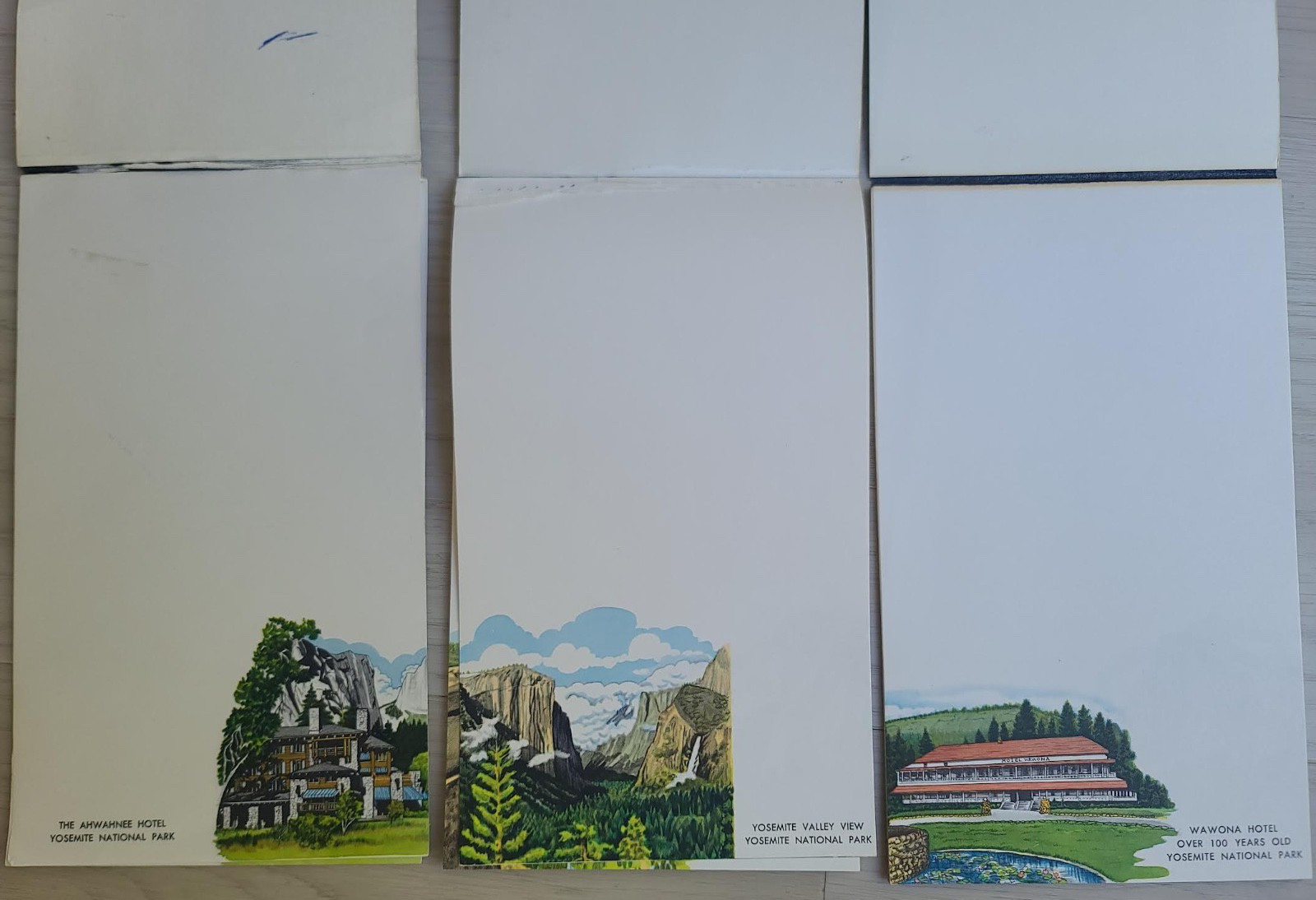 VTG 60s 70s Colorful STATIONARY Note Pad SOUVENIR YOSEMITE National Park Letter