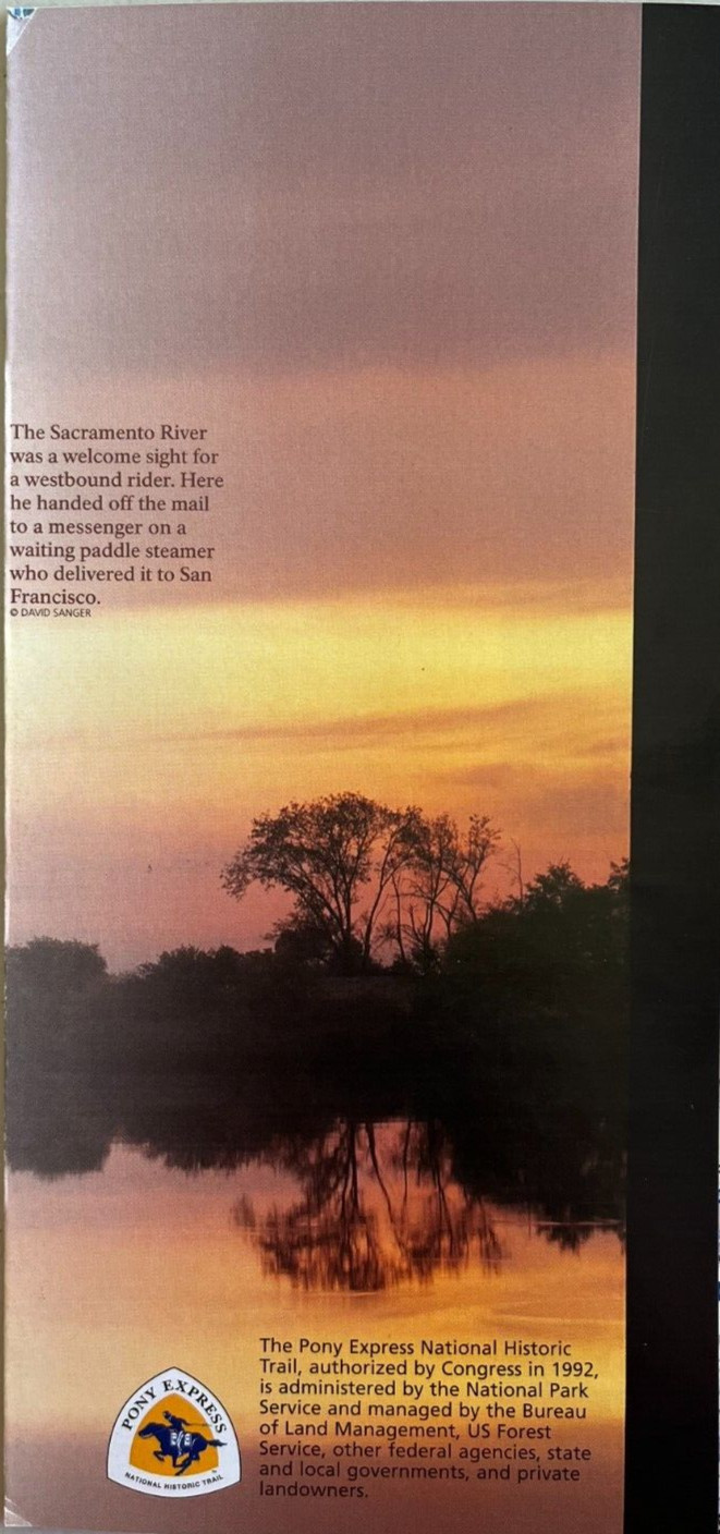 2026 PONY EXPRESS RIDER TRAIL NATIONAL PARK SERVICE UNIGRID BROCHURE/MAP New