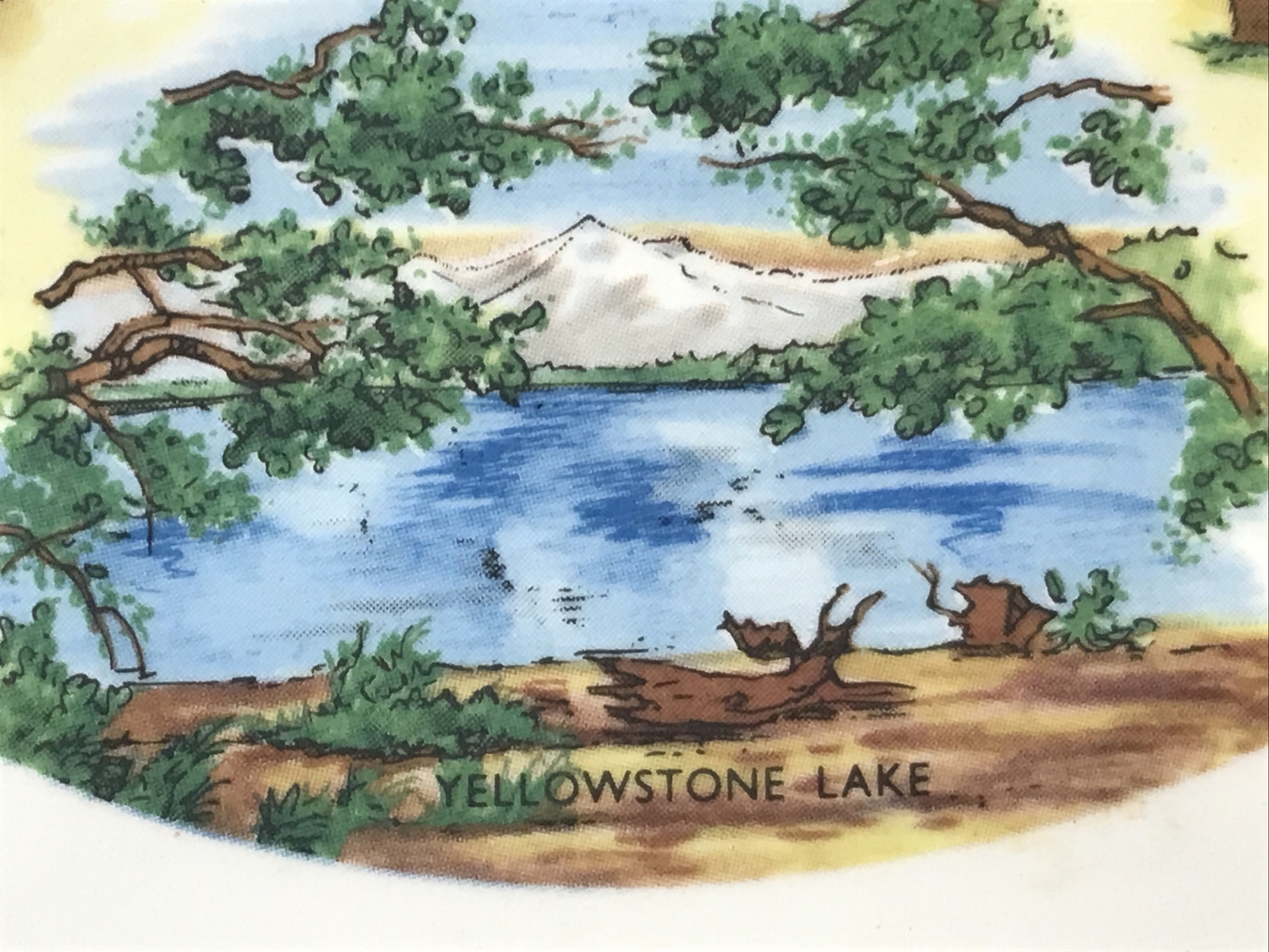 Vintage Yellowstone National Park Souvenir Plate Old Faithful Geyser Wyoming