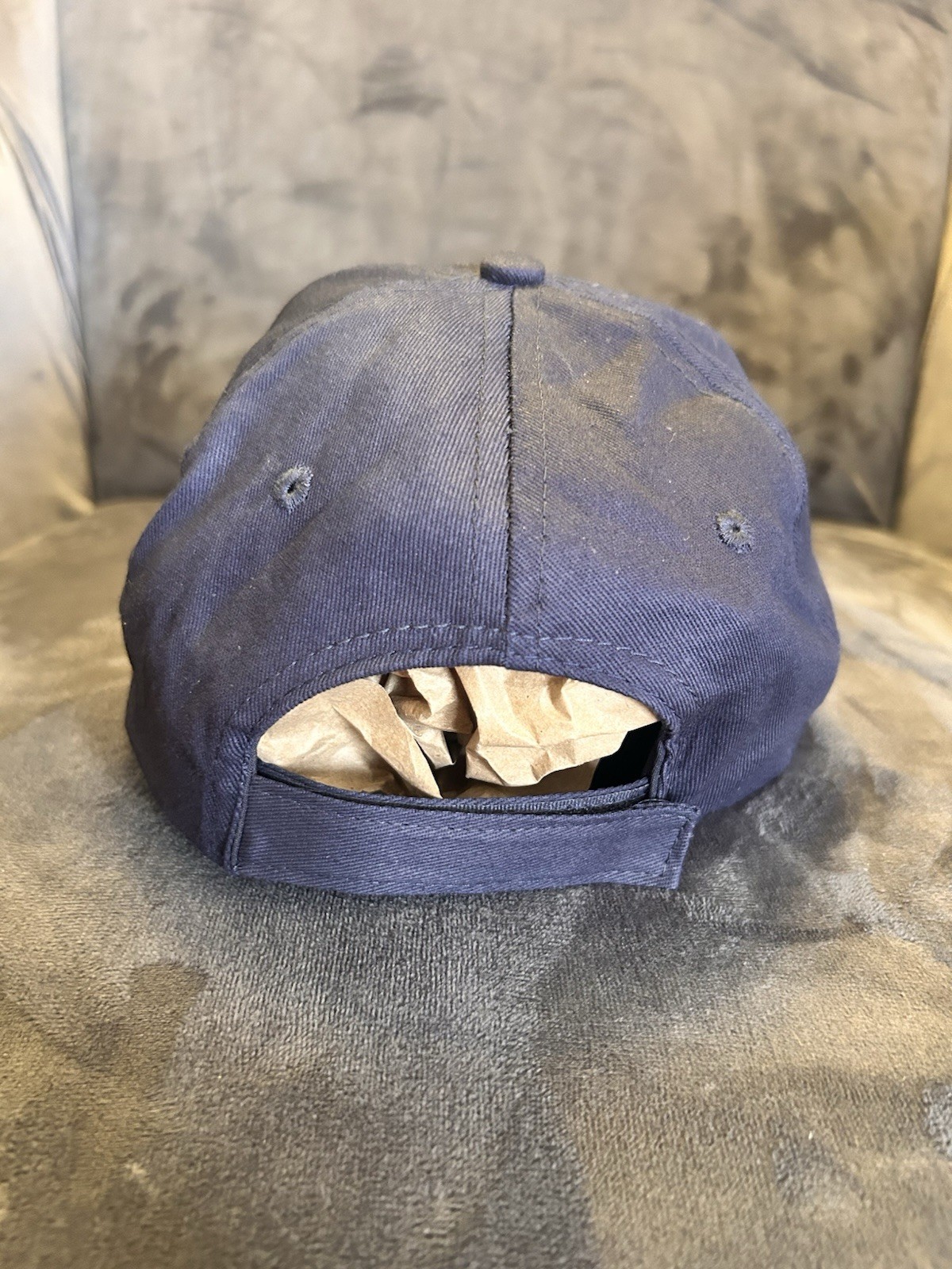 Yellowstone National Park Embroidered Bison Blue Adjustable Baseball Cap Hat