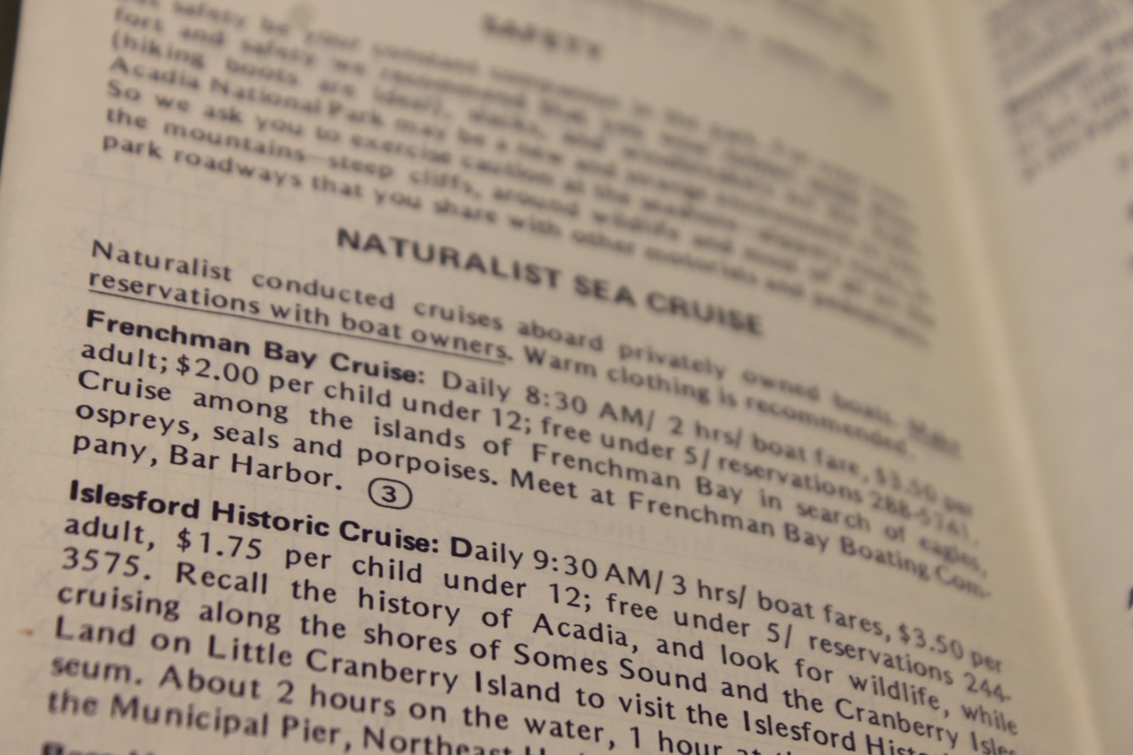 Acadia National Park Travel Brochures 1975