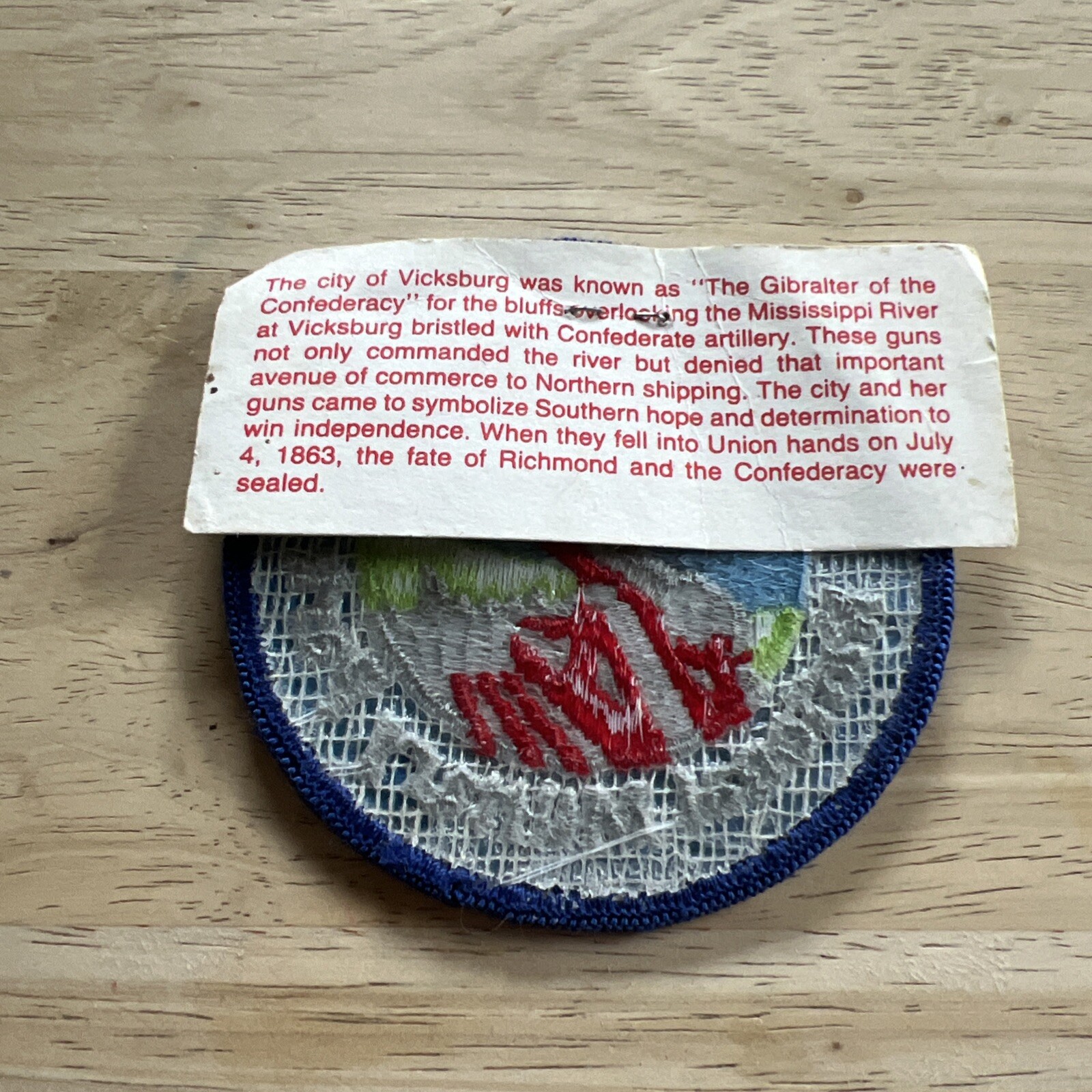 vintage Vicksburg national military park patch in Eastern National