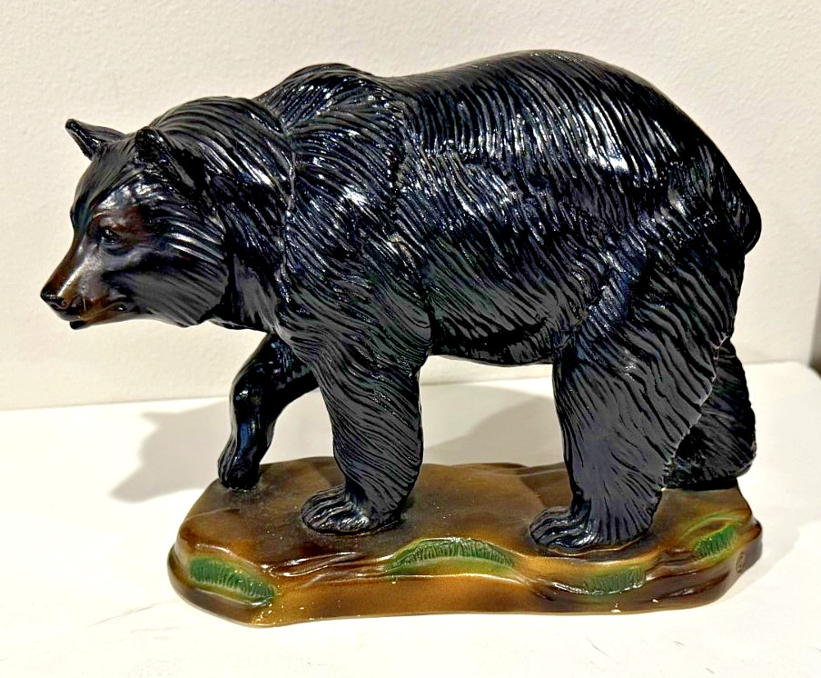 Large Black Bear chalk ware vintage 1948 Orn-A-Craft – 8X10″