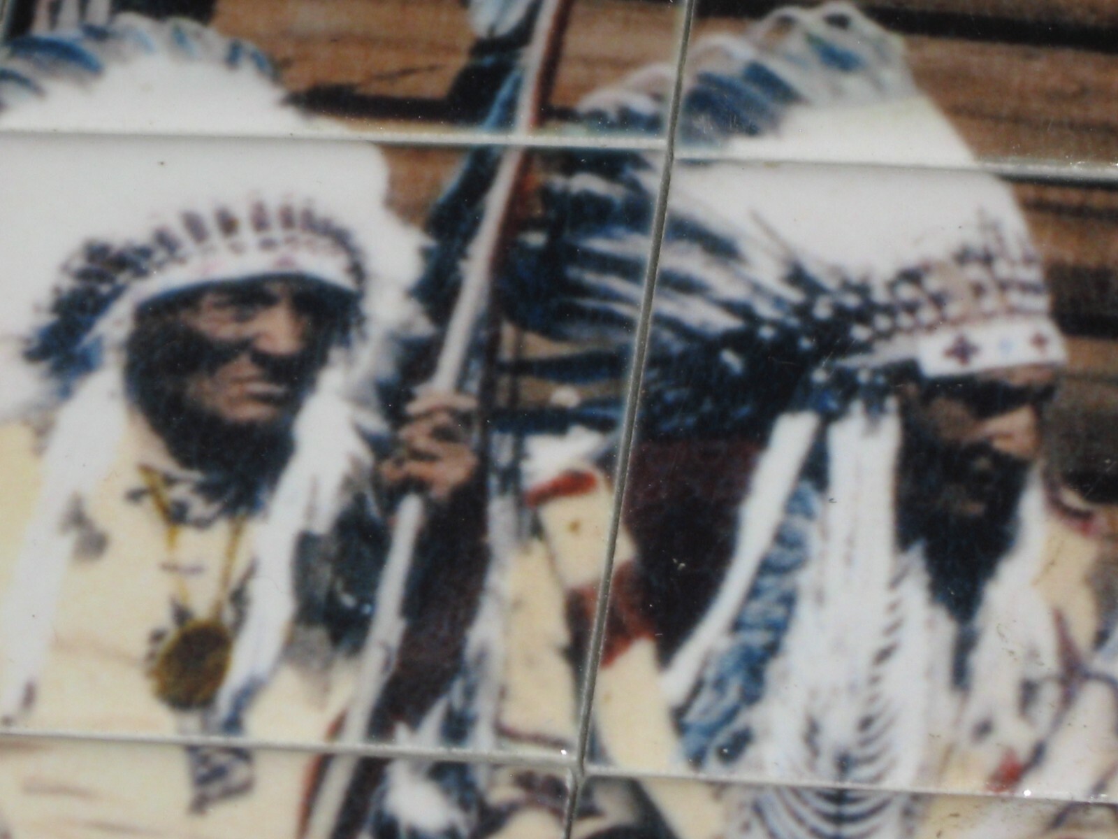 Glacier National Park- Mosaic Vintage Picture Tiles- Native American Indians