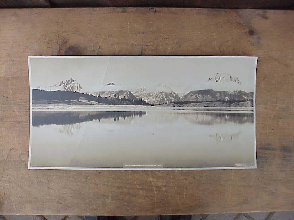 Teton Range & Jackson Lake Wyoming 1923 Panorama Photo Schnitzmeyer Rare NPRR
