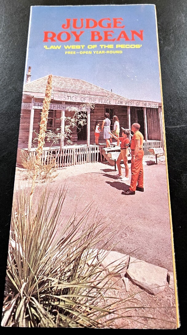 Vintage Judge Roy Bean Lawman 1976 Austin Texas Museum Historic Pamphlet