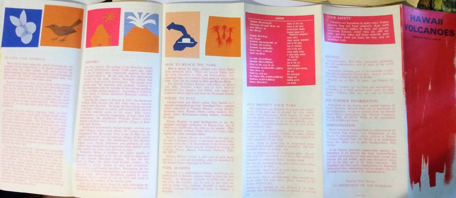 RARE 1974 “HAWAII VOLCANOES NATIONAL PARK, HAWAII” brochure – NPS Hawaii