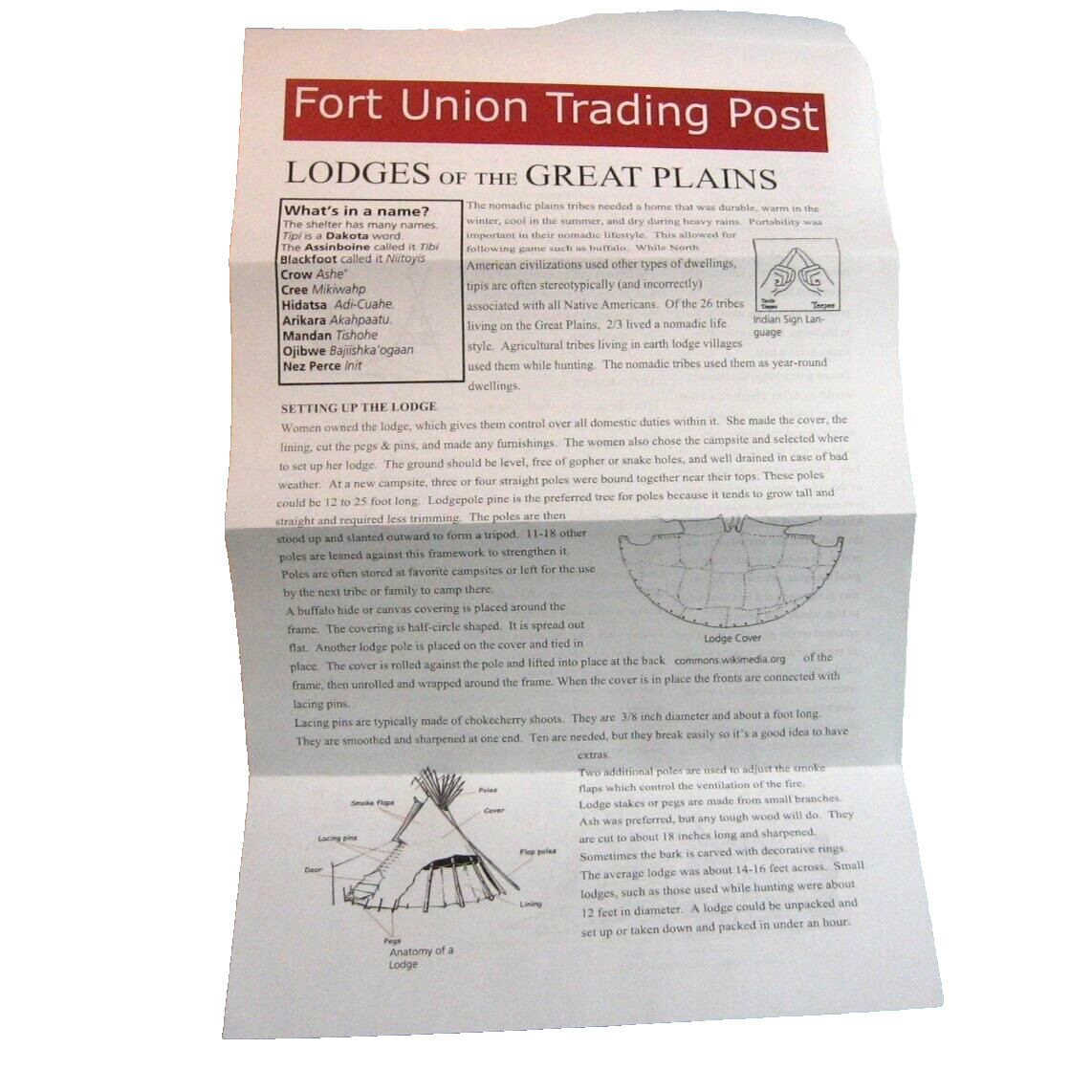NPS Brochure Fort Union Trading Post National Historic Site Info on the Fort