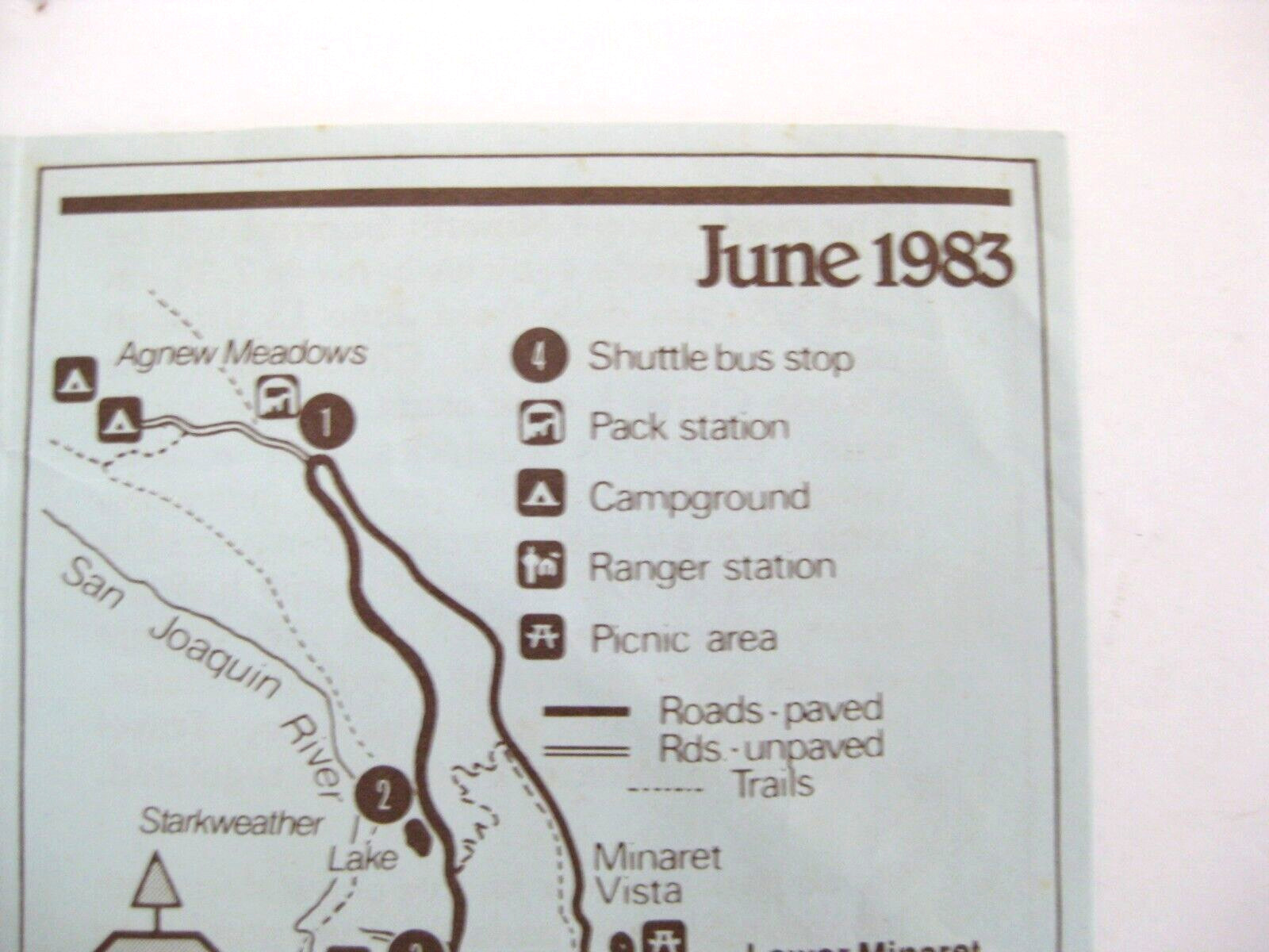 Inyo National Park Reds Meadow Devils Postpile Shuttle System Hiking Vintage 83