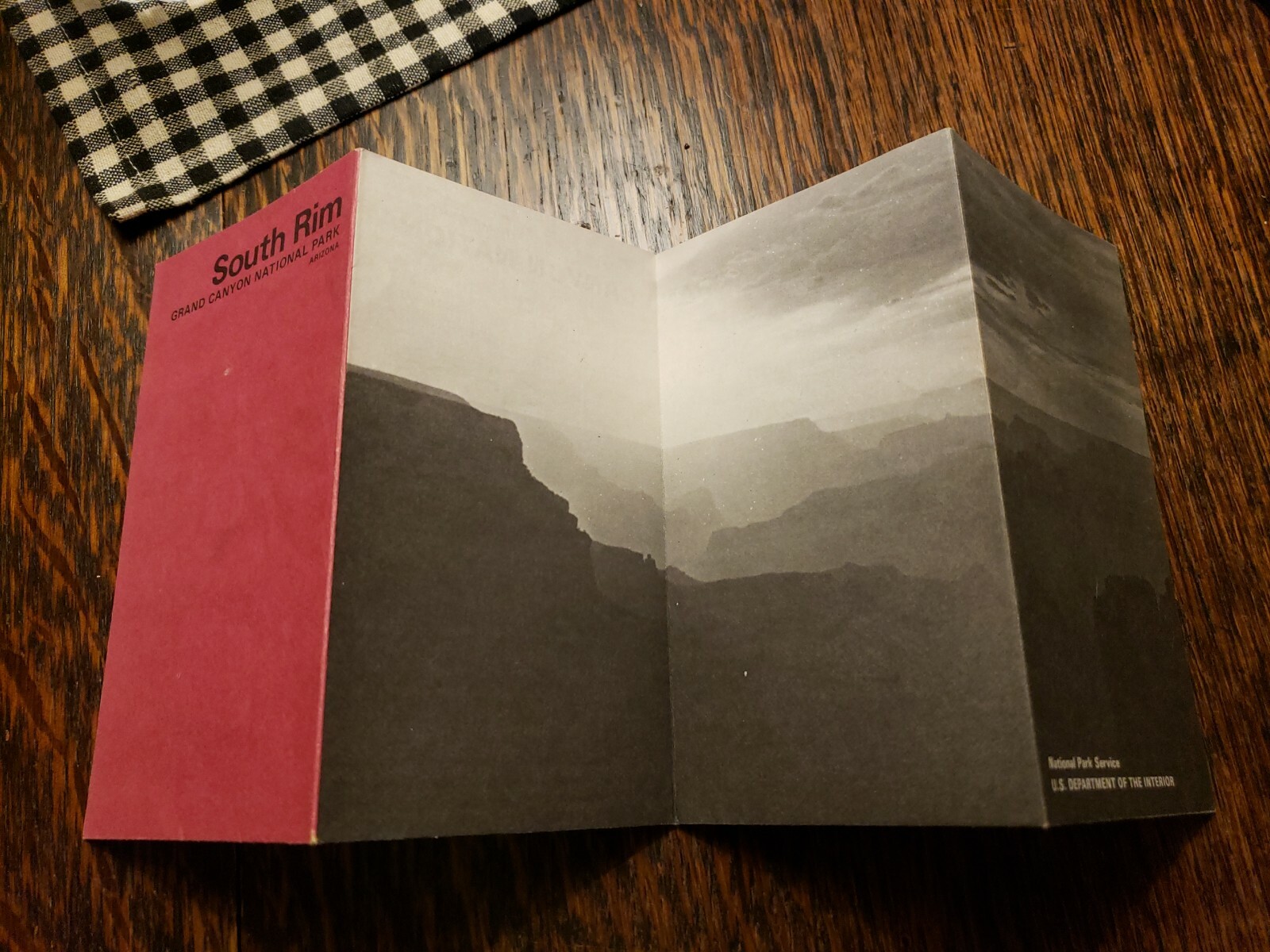 1976 Grand Canyon SOUTH RIM National Park Service Tourist Brochure Guide Arizona