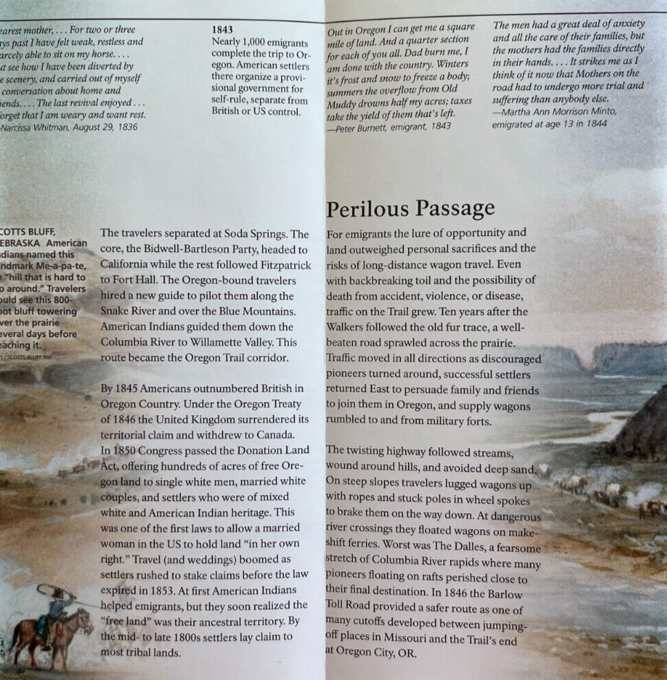 Newest OREGON TRAIL NATIONAL PARK SERVICE UNIGRID BROCHURE/MAP GPO 2024